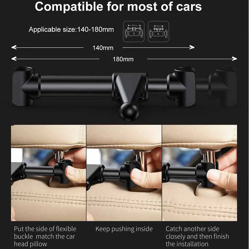 Baseus Car Back Seat Phone Holder Headrest Holder for 4.7-12.9 inch Pad Backseat Mount for Pad Tablet PC Auto Headrest Holder